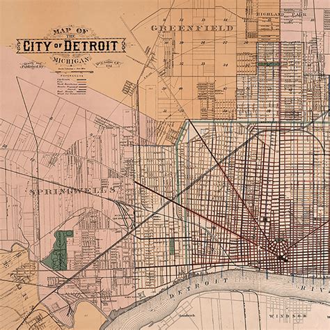 1893 Detroit Map Vintage Detroit | Detroit map, Detroit, Detroit wallpaper