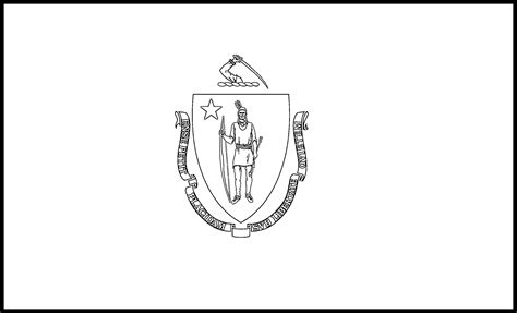 Massachusetts Flag Coloring Page – State Flag Drawing – Flags Web