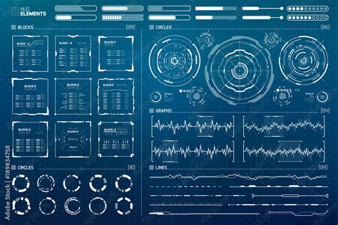 Sci-Fi Futuristic Hud Interface Elements Set Stock Vector | Adobe Stock