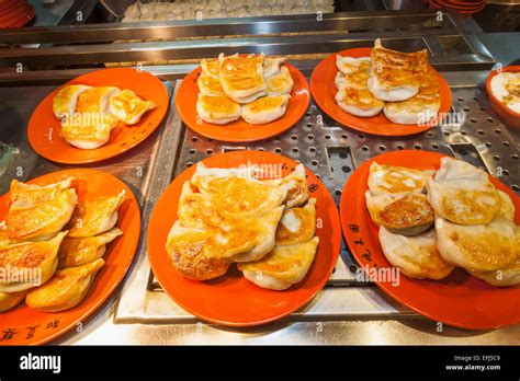 China, Shanghai, Yuyuan Garden, Restaurant Display of Fried Dumplings Stock Photo - Alamy