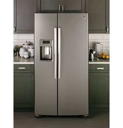 GE 23.2 Cu. Ft. Side-by-Side Refrigerator Slate GSS23GMKES - Best Buy