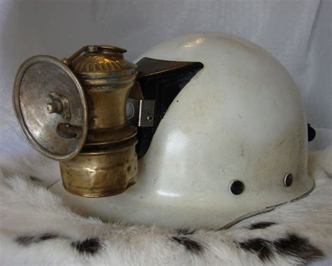 Vintage Mining Helmet With AutoLite Carbide Lamp Old Miners