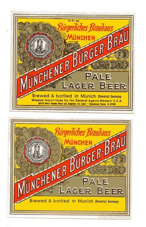 GERMAN - PALE LAGER BEER PAIR (NO COLLECTORS STAMP) | British Beer Labels