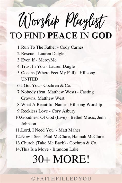 My Worship Playlist To Find Peace in God | Christian song lyrics ...