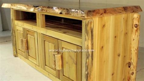 Cedar Lake Widescreen Log TV Stand | Rustic TV Stand for a Rustic Home ...