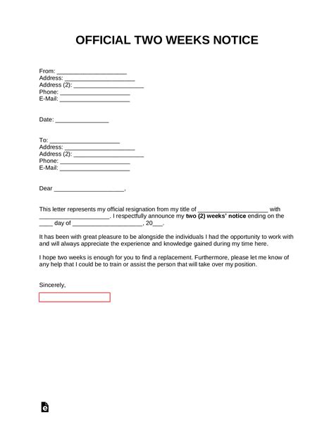 Free Resignation Letters | Templates (12) - Word | PDF – eForms