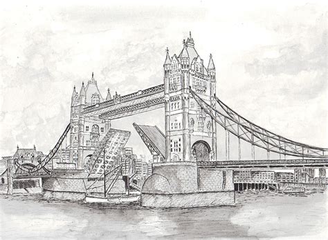 Bridge Drawing, Pencil, Sketch, Colorful, Realistic Art Images | Drawing Skill