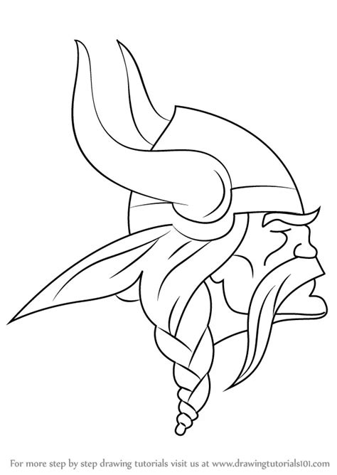 Learn How to Draw Minnesota Vikings Logo (NFL) Step by Step : Drawing ...