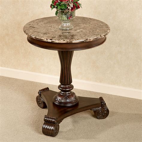 Killian Marble Top Round Accent Table | Round foyer table, Marble top end tables, Marble top ...