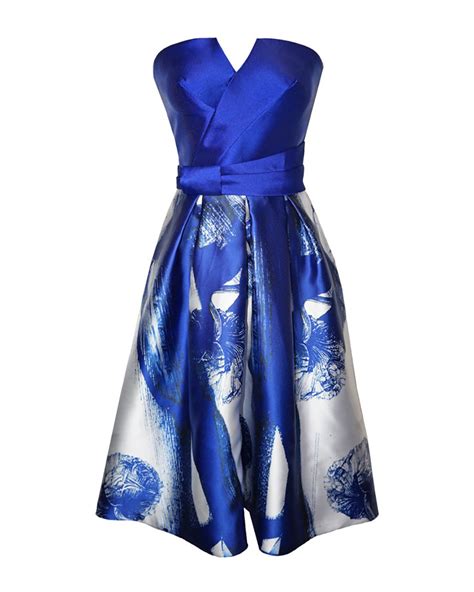 Carla Ruiz 94428 – Blue & White Cocktail Dress - Dressy Dresses