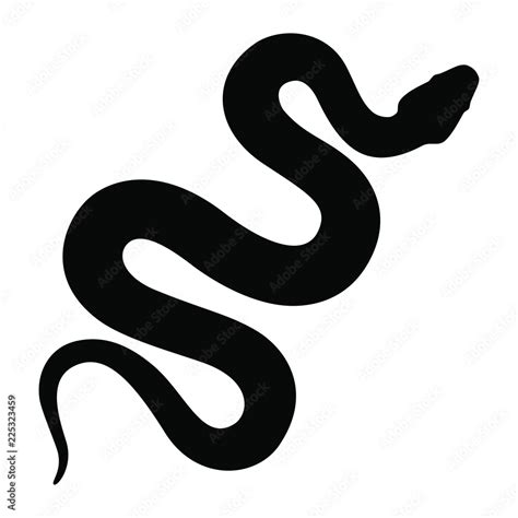 Snake graphic icon. Snake black silhouette isolated on white background ...