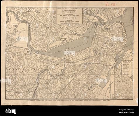 Map of central Boston and Cambridge , Boston Mass., Maps, Cambridge ...