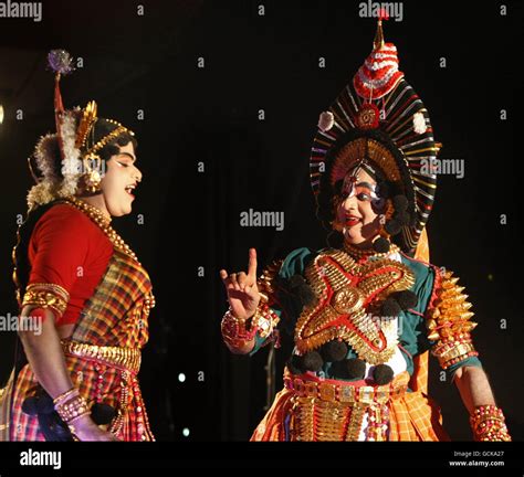 Performers from the Yakshagana Kendra cultural troupe during the ...