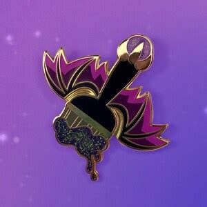 Neopets Paint Brush Darigan Brush Gold Glitter Small Enamel Pin - Etsy