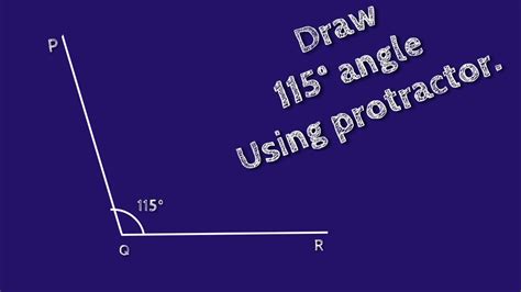 How to draw 115 degree angle using protractor. Make 115 degree angle with protractor ...