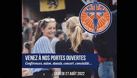 Academia Christiana organise des portes ouvertes le samedi 27 août 2022