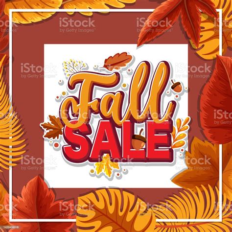 Fall Sale Banner Template Stock Illustration - Download Image Now - Art ...