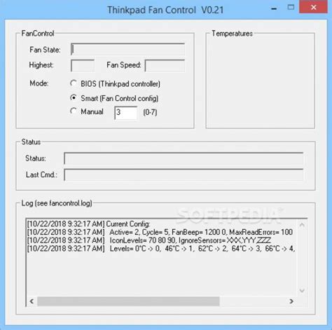 Thinkpad Fan Controller (tpfancontrol) 0.21 Beta - Download, Screenshots