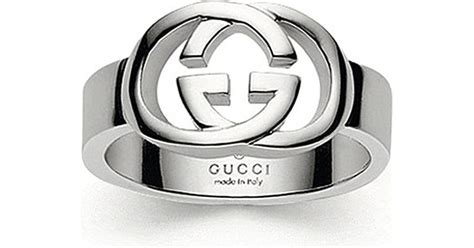 Gucci Interlocking Gg Silver Ring - For Women in Metallic - Lyst