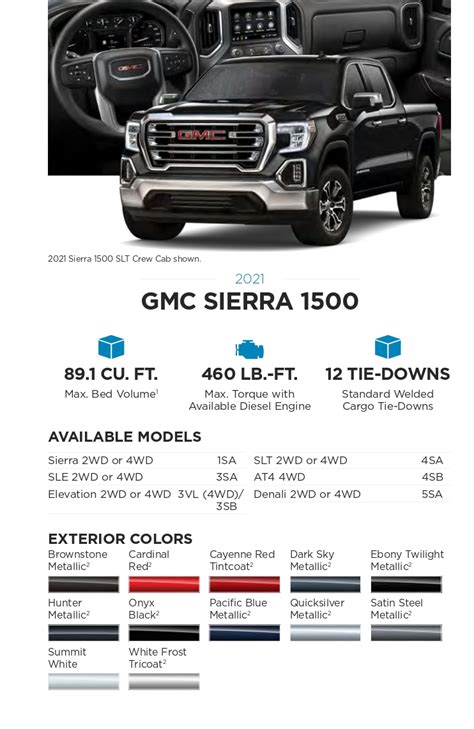 2022 Silverado Color Chart