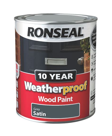 Ronseal Exterior Grey stone Satin Wood paint 0.75L | Departments ...