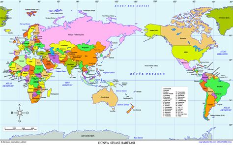 Dünya siyasi haritası! Renkli, büyük, yüksek çözünürlüklü dünya haritası… - Kültür Sanat Haberleri