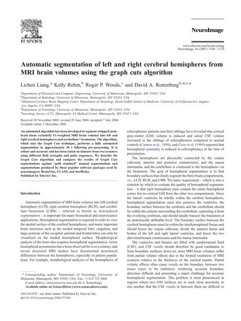 (PDF) Automatic segmentation of left and right cerebral hemispheres from MRI brain volumes using ...