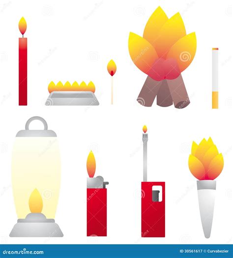 Set Of Fire Objects / Heat Royalty Free Stock Photography - Image: 30561617