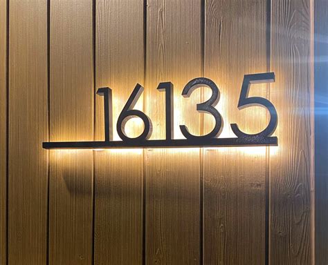 Modern Illuminated LED Backlit House Sign/Bespoke Address Plaque 15cm X 30cm ...