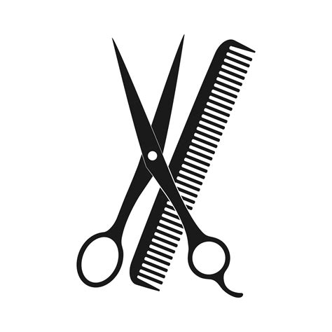 Scissors And Comb Vector