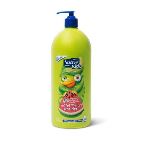 Suave Kids 3-in-1 Shampoo Conditioner Body Wash For Tear-free Bath Time Watermelon Wonder - 40 ...