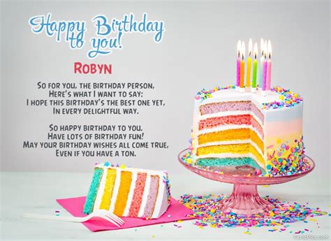 Wishes Robyn for Happy Birthday.