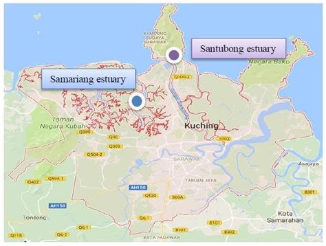 A map of Kuching, Sarawak showing the location of sampling sites in... | Download Scientific Diagram