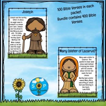 New Testament Bible Characters Summary Cards by Sunflower Promises