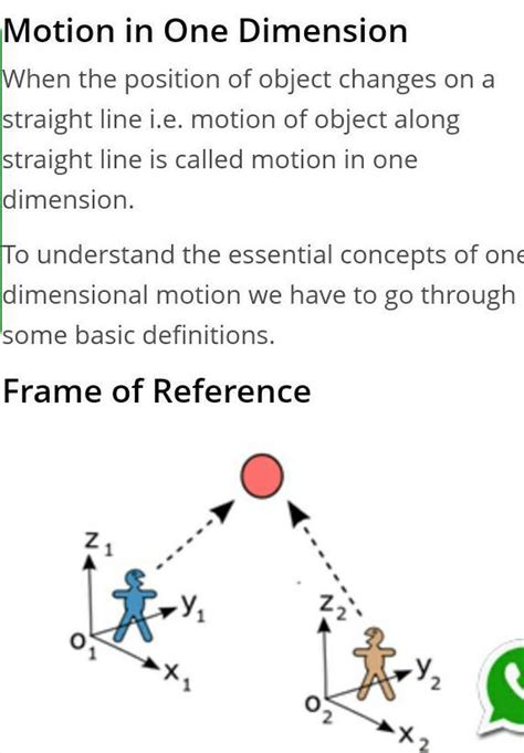 What are the important concepts in motion in one dimension? (Class 11 physics) - Brainly.in