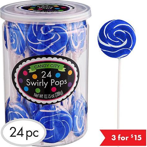 Royal Blue Twisty Lollipops, 20pc - Blue Raspberry Flavor | Blue candy buffet, Blue candy, Lollipop