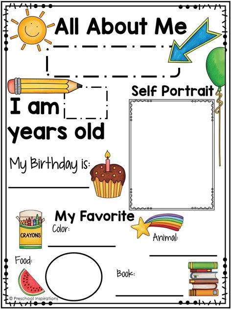 Printable All About Me Poster for a Preschool Theme - Preschool ...