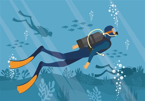 Scuba Diving Vector Illustration 208412 Vector Art at Vecteezy