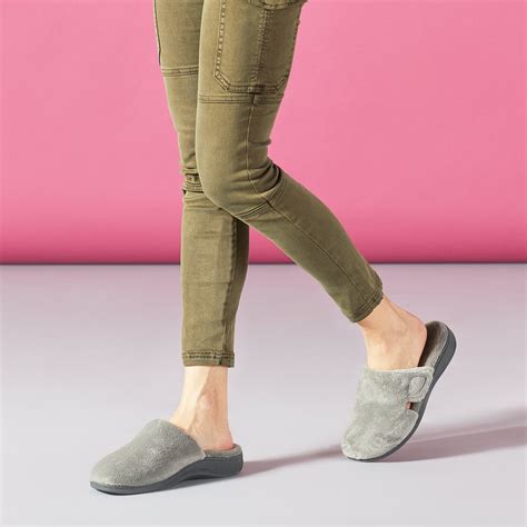 Women's Vionic Gemma Slippers Light Grey Terrycloth – Footwear etc.