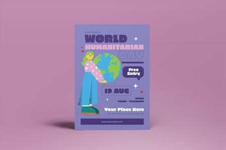 World Humanitarian Day Flyer W3ZE83E - FreePSDvn