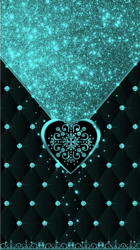 Blue glitter, glitter, heart, HD phone wallpaper | Peakpx