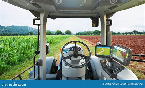 Autonomous Tractor Working in Corn Field, Future Technology with Smart ...