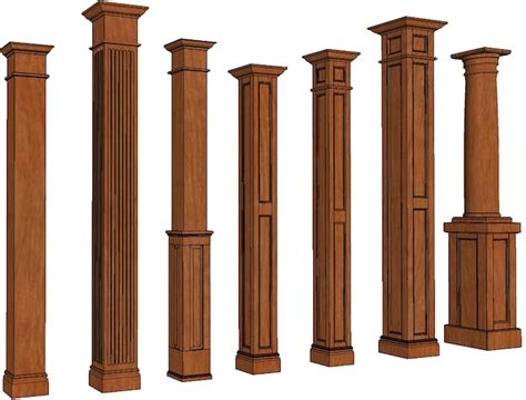 Square Columns | Stain Grade Columns | Stainable Columns | Decorative Columns | Stair railing ...