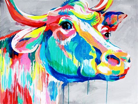 Abstract Cow Painting at PaintingValley.com | Explore collection of ...