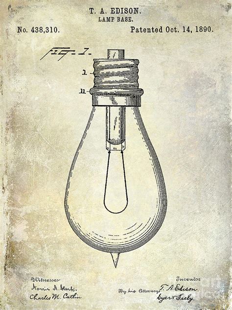 1890 Light Bulb Patent Photograph by Jon Neidert