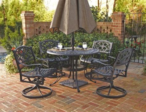 Patio Sets Clearance: Home Styles 5554-305 Biscayne 5-Piece Outdoor Dining Set, Black Finish, 42 ...