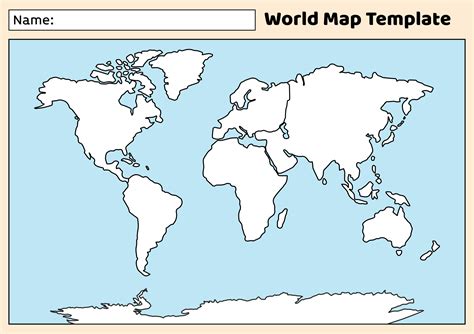 World Map Printable Template | Printablee