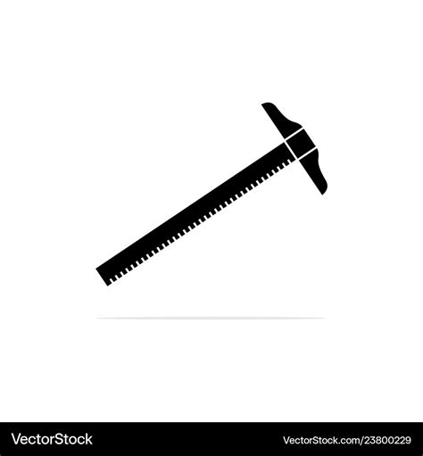 T-square ruler icon concept Royalty Free Vector Image