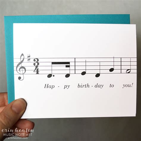 Happy Birthday Song Music Note Card - Unique Musician Birthday Cards ...