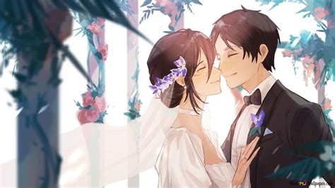 Mikasa ackerman and Eren yeager wedding HD wallpaper download